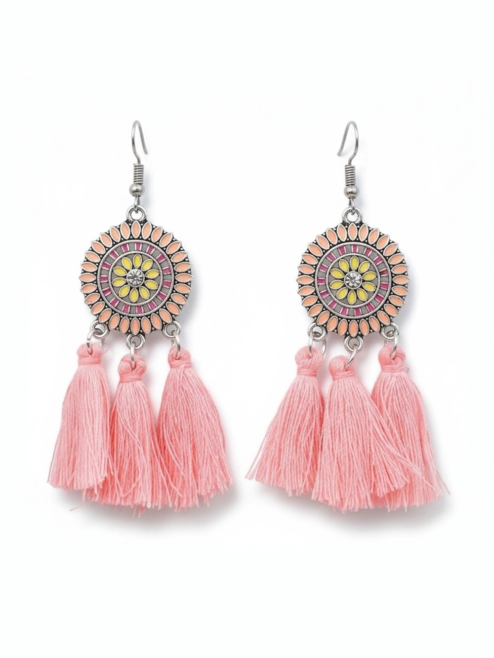 NIB Pink Dreamcatcher Tassel Earrings